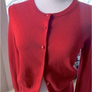 Moda International cashmere red cardigan